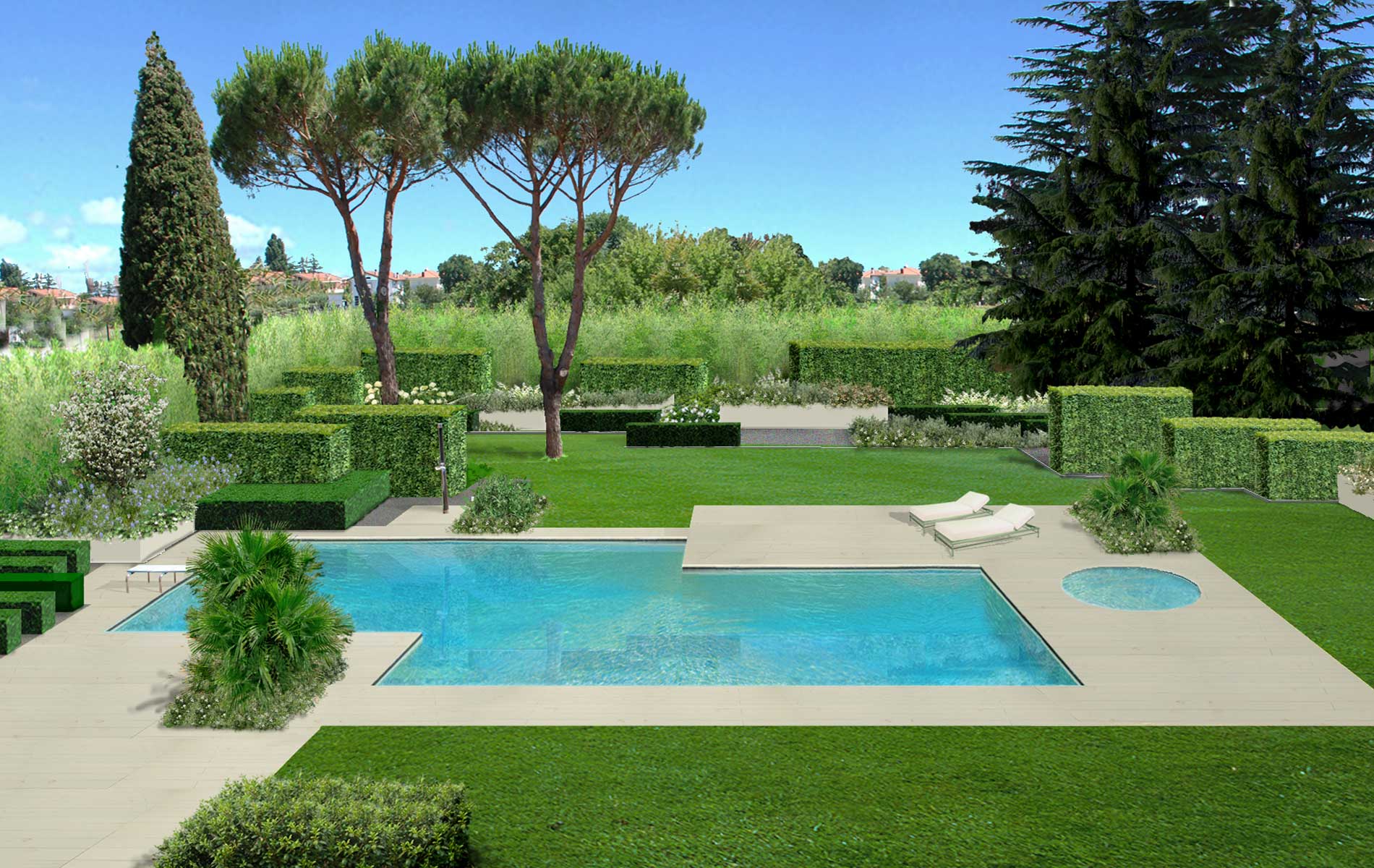 progetto di giardino di San Benedetto Group - Tecnica Verde a Misano Adriatico (Rimini)